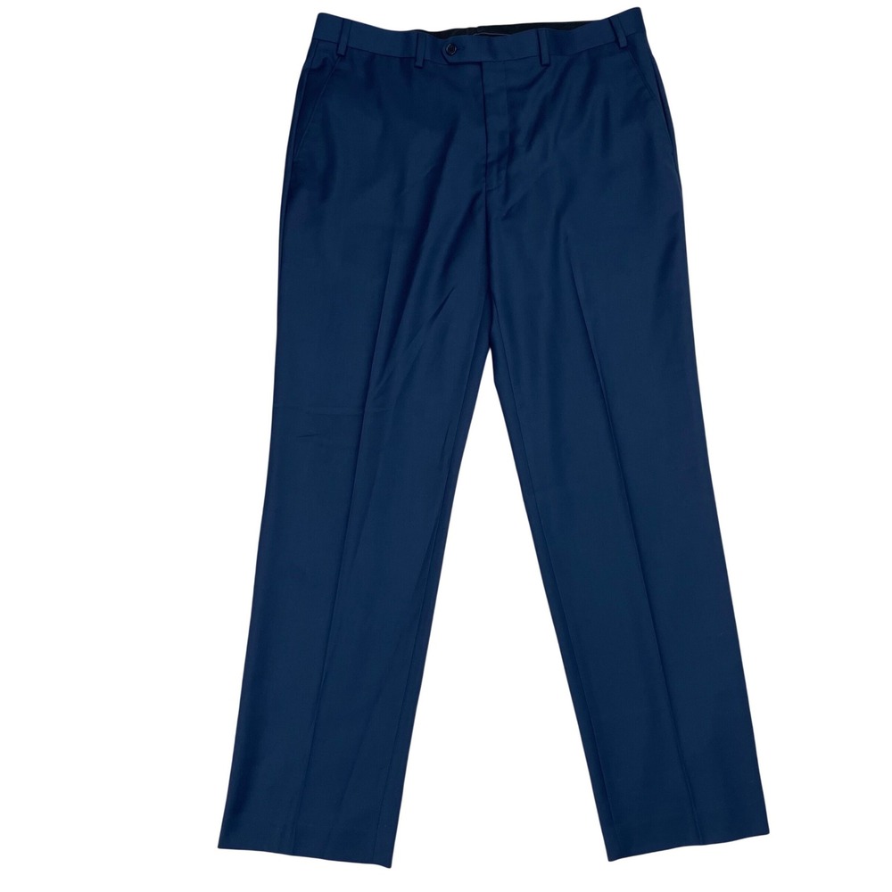 Michael Kors Mens‎ Navy Blue Dress Pants Flat Front Trousers 36W x 32L RN90736